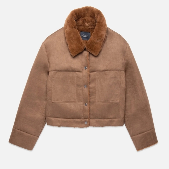 Women's Deluc "Mathew" Faux Suede Jacket In Size Medium In The Almond Color - Picture 4 of 16